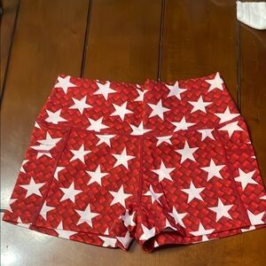 Red Star Patterned Women's Shorts